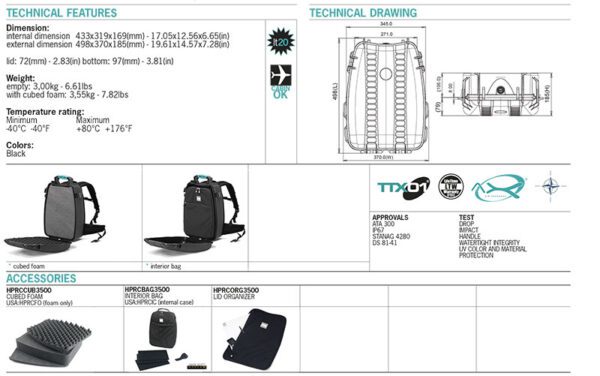 Mochila rígida HPRC3500 vacía color negro/blue bassano - Imagen 4