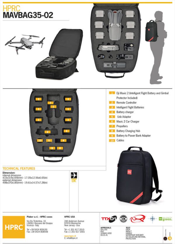Mochila blanda para HPRC3500 con espuma para Mavic 2 Pro/Zoom - Imagen 5