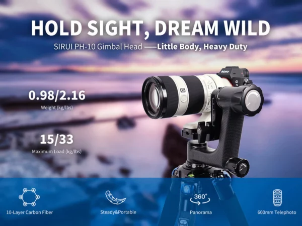Rótula Gimbal SIRUI PH-10 de carbono - Imagen 3